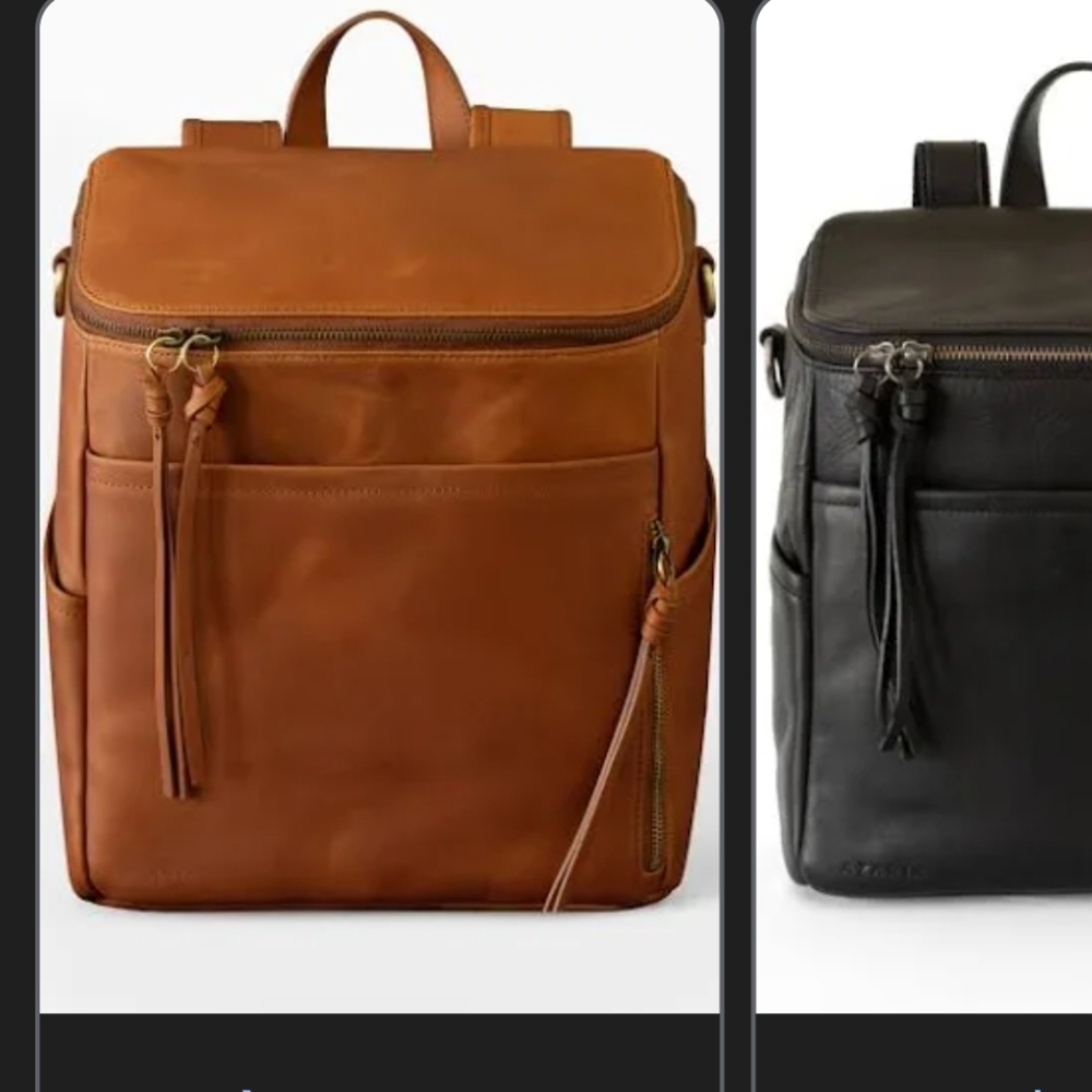 GENUINE LEATHER Azaria Luxe La Mère Original Backpack Diaper Bag - Picture 2 of 6